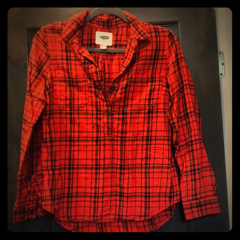 Plaid long sleeve top